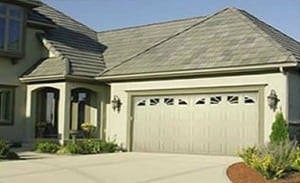 insulated metal garage door with windows