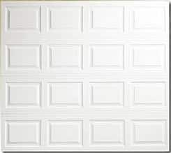 residential metal garage door with raised panels