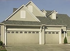 raised panel garage door with window upgrade