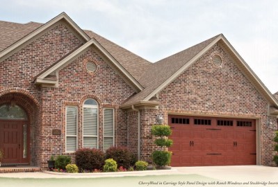 SteelWood Collection CherryWood in Carriage House Style Design with Ranch panel Windows and Stockbridge Inserts