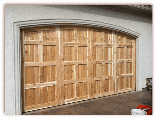 Natural custom cedar garage door