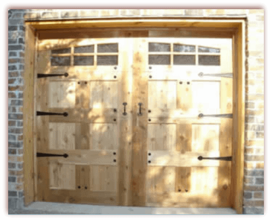 8 x 7 Custom Wood Door Hardware with windows and hardware-1