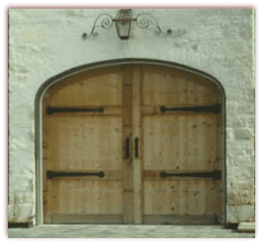 8 x 7 Custom Wood Door arched and hardware-