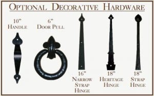 Decorative Hardware for Carriage House Design Garage Doors