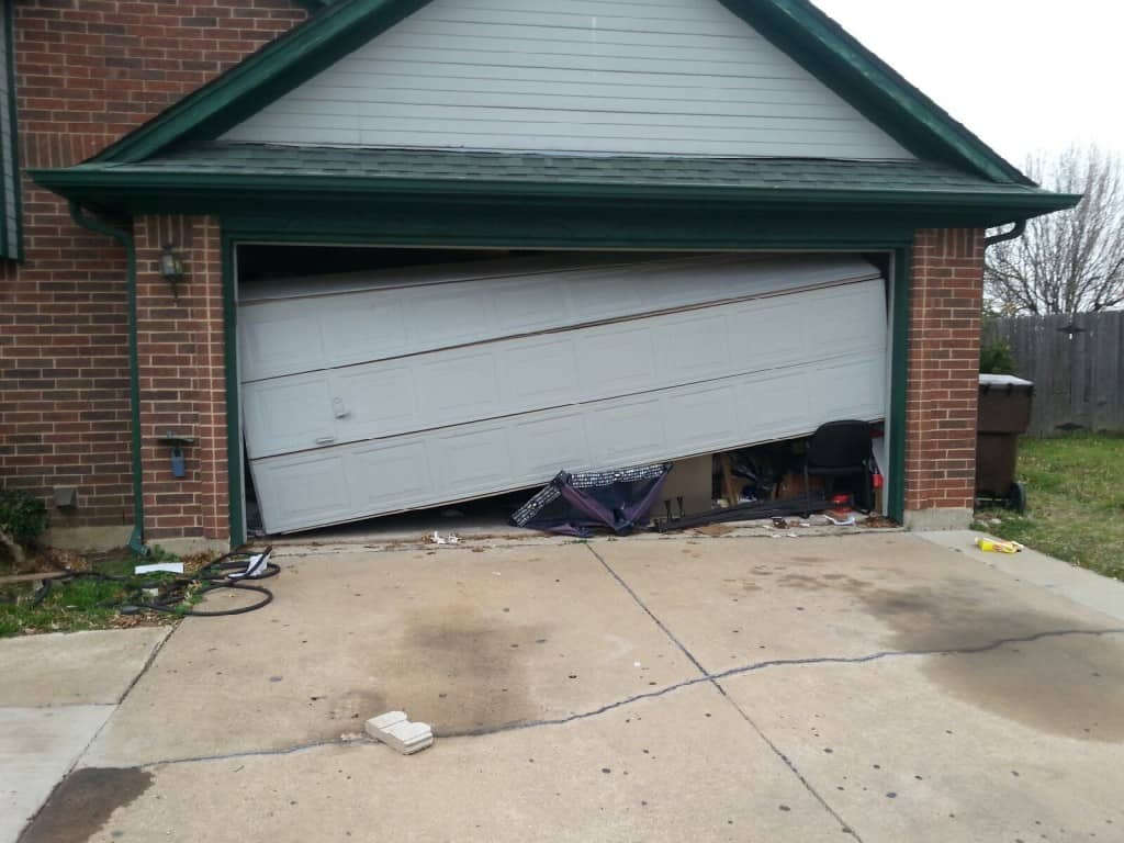 Broken garage door