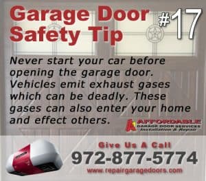 Garage Safety Tip 17 - Starting your car in Garage