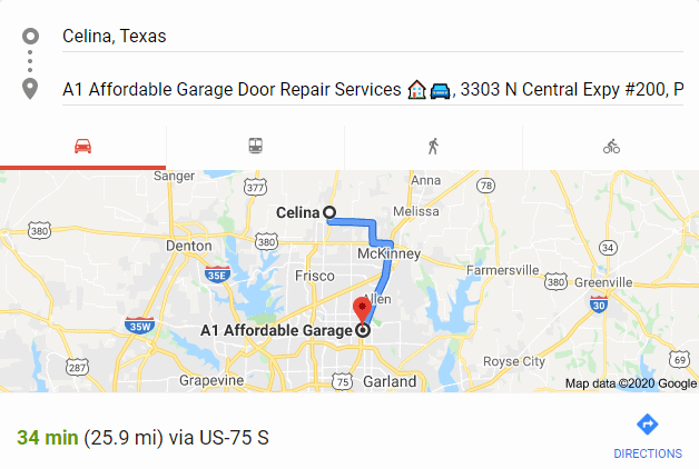 Garage Door Location Map Celina Texas