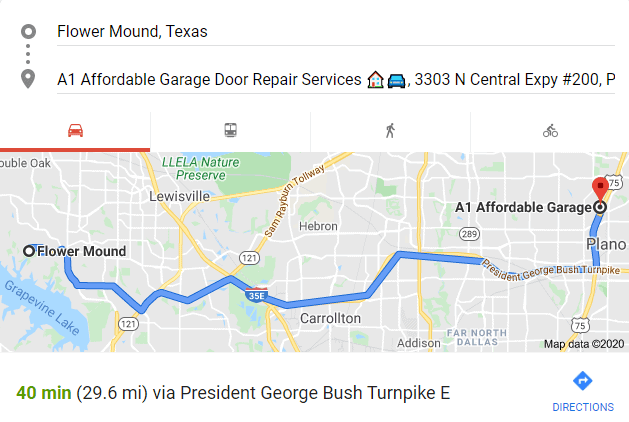 Garage Door Repair Flower Mound Map