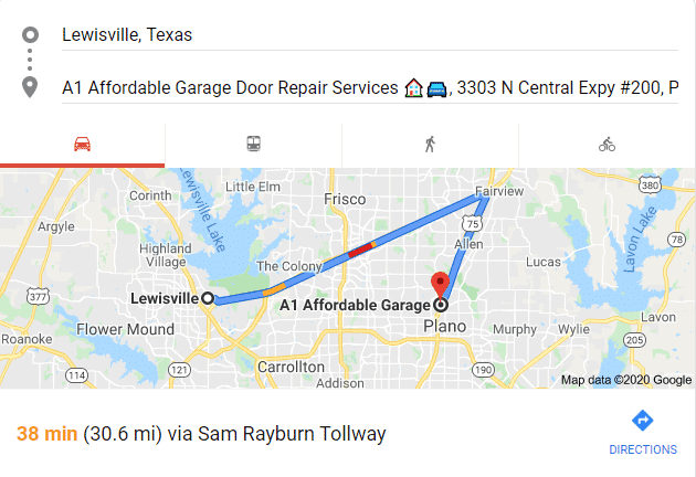 garage door repair lewisville tx showroom map