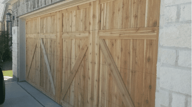 Josephine After Custom Cedar Garage door