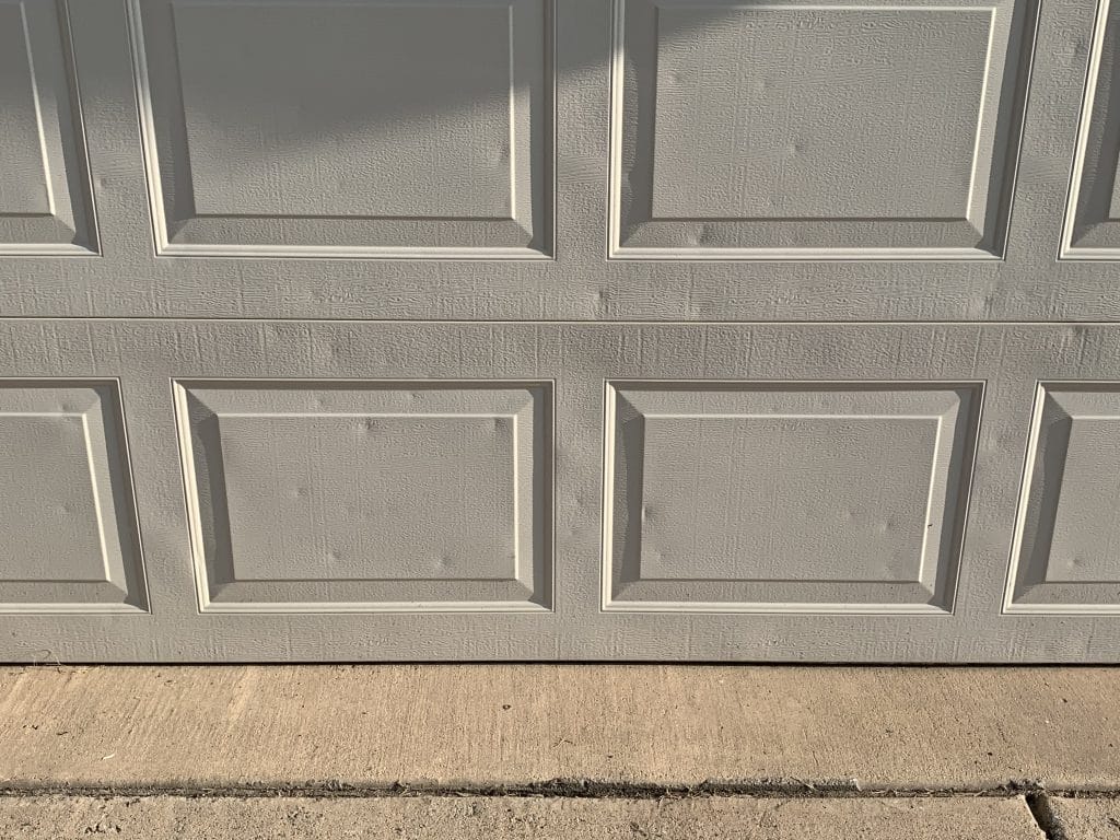 hail damage on a garage door