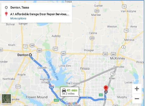 Map A1 Affordable Garage Door Repair Denton