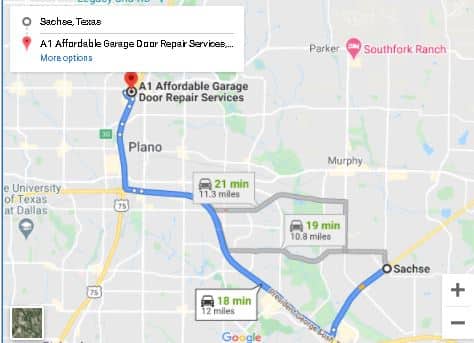 Sachse Garage Door Repair Map