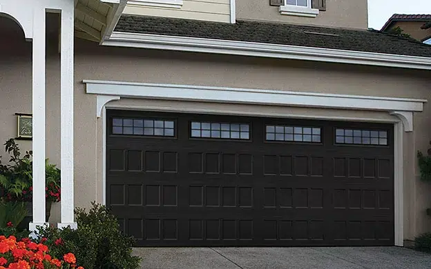 steel garage door black